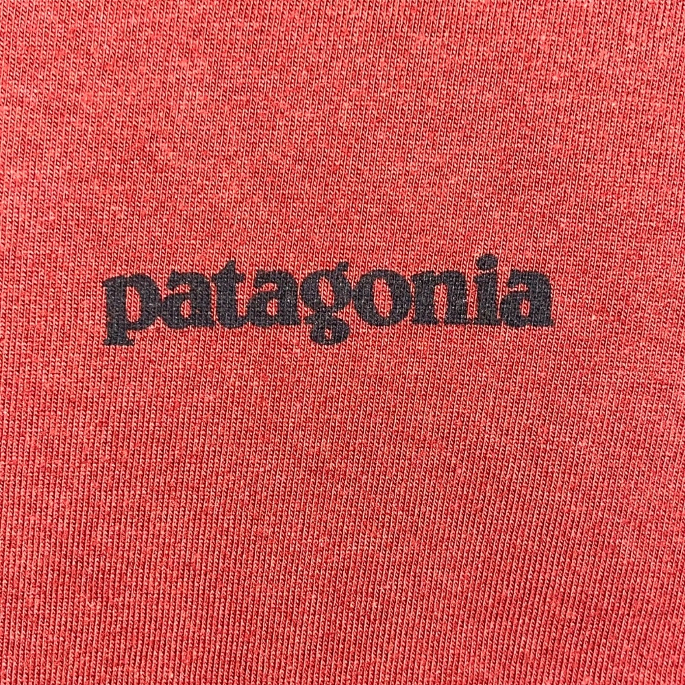 Patagonia Mens Size Large T-Shirt Burgundy Red Long Sleeve Logo‎ Regular Fit - Picture 3 of 9
